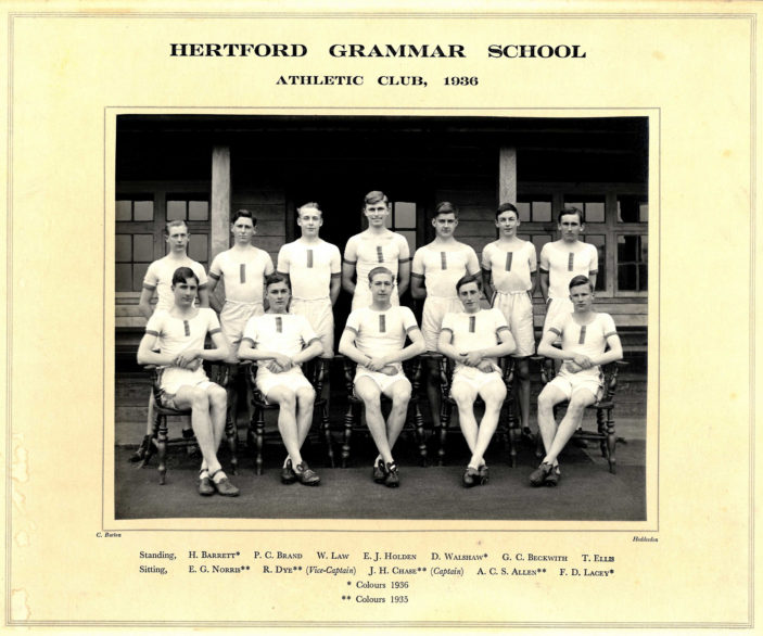 Hertford Grammar School Athletics Club, 1936 | Richard Hale Archive