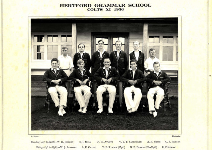 Hertford Grammar School Colts XI 1936 | Richard Hale Archive