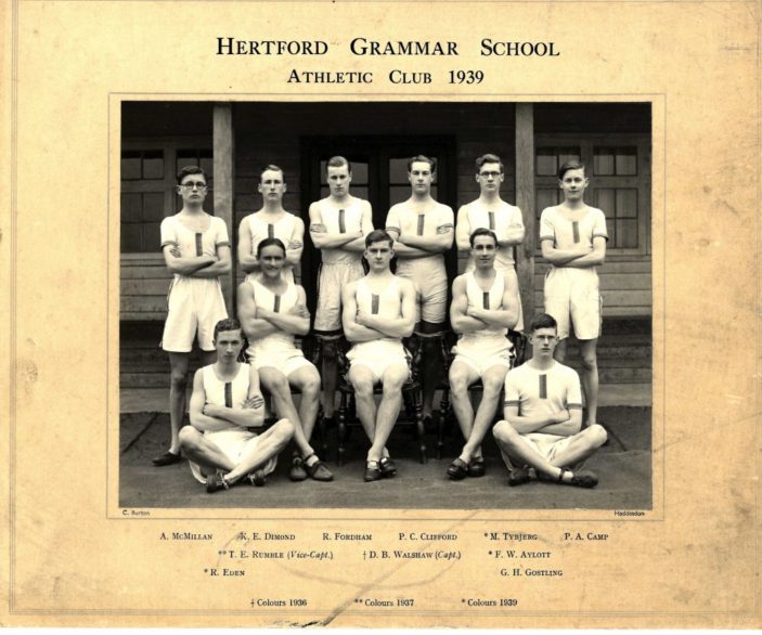 Hertford Grammar School Athletic Club 1939 | Richard Hale Archive
