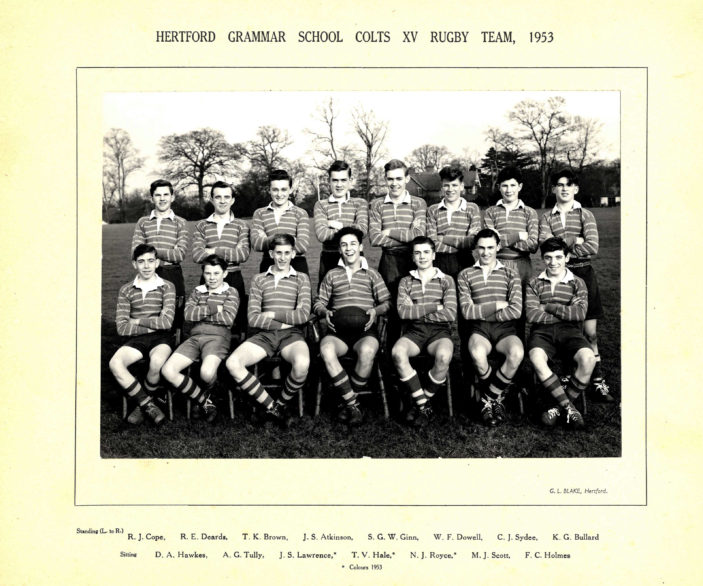 Hertford Grammar School Colts XV Rugby Team, 1953 | Richard Hale School Archive