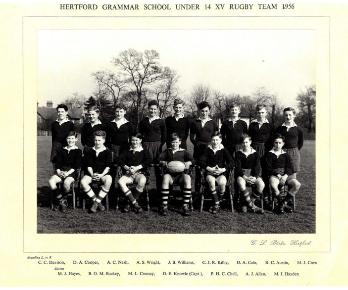 Hertford Grammar School Under 14 Rugby Team, 1956 | Richard Hale School Archive