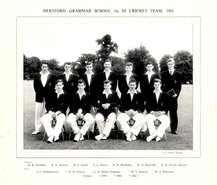 Hertford Grammar School 1st XI Cricket Team, 1961 | Richard Hale School Archive