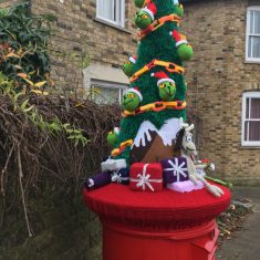 Hertford Yarn Bombers Post Box Decorations, Christmas 2020