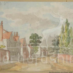 Castle Street, Hertford, looking west, watercolour [late 18th century]  | Hertfordshire Archives & Local Studies