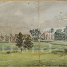 Bengeo Hall and Farm, watercolour [late 18th - early 19th century] | Hertfordshire Archives & Local Studies