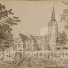 Old All Saints' Church, Hertford, pen and wash [late 18th - early 19th century] | Hertfordshire Archives & Local Studies