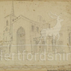 St Mary's Church, Ware, pencil drawing [late 18th - early 19th century] | Hertfordshire Archives & Local Studies