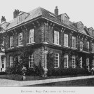 Monochrome photograph of 17th Century mansion | Hertfordshire Archives and Local Studies