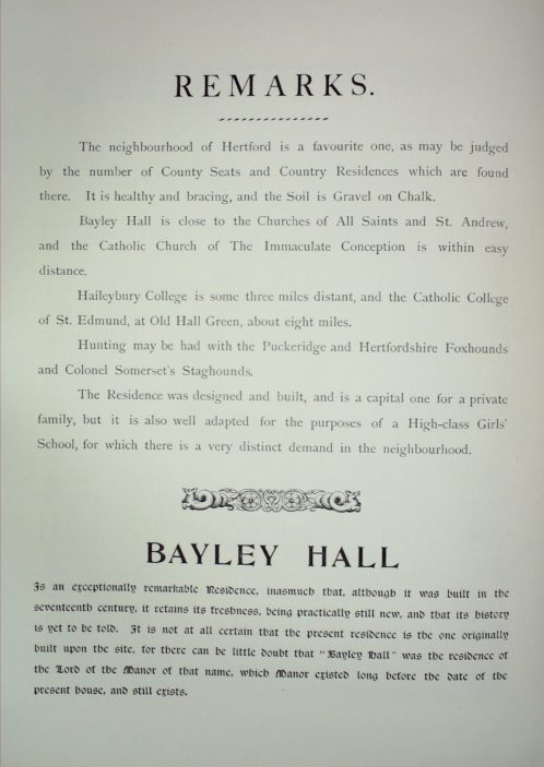 Bayley Hall Sale Document 1898