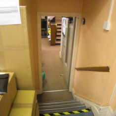 Staircase joining working rooms on ground and lower ground floors