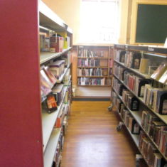 Returned books and part of the fiction section
