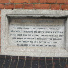 The plaque commemorating Queen Vistoria's Diamond Jubilee