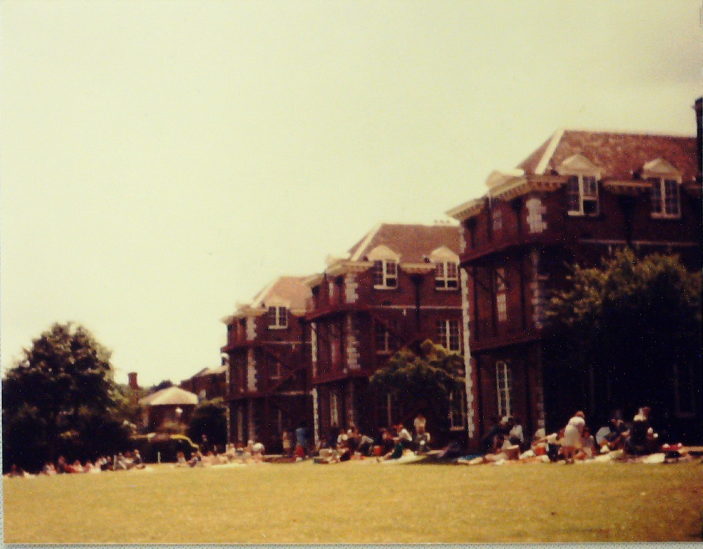 The back of the girls' houses which backed onto the playing fields