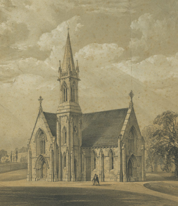 The newly built chapel in 1854 | Hertfordshire Archives and Local Studies, Gerish 78